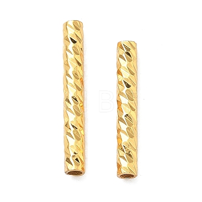 Brass Textured Tube Beads KK-H532-01C-G-1