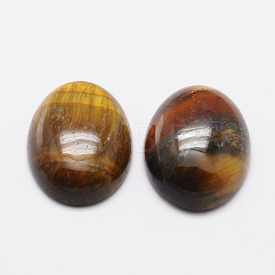Oval Natural Tiger Eye Cabochons X-G-K020-30x22mm-04-1