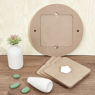 Round & Square MDF Wood Boards TOOL-WH0053-08-1