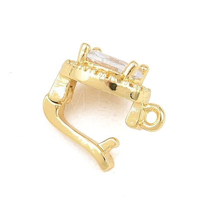 Brass Micro Pave Clear Cubic Zirconia Enhancer Shortener Pendant Bails KK-Z151-06G-1