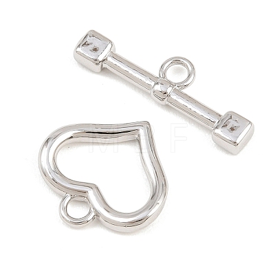 Heart Brass Toggle Clasps KK-G548-43P-02-1