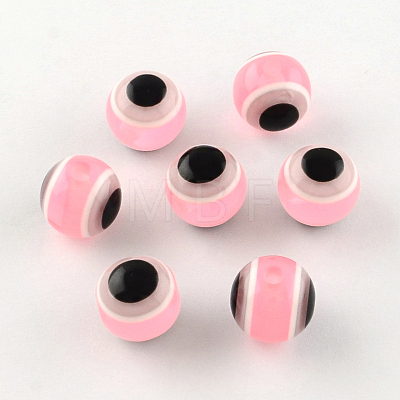 Round Evil Eye Resin Beads RESI-R159-10mm-M-1