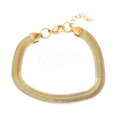 Unisex 304 Stainless Steel Herringbone Chain Bracelets BJEW-H541-01C-G-1