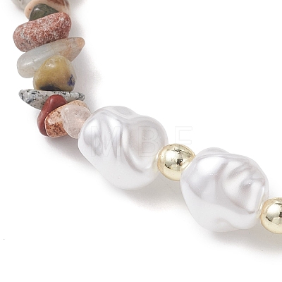 Natural Mixed Gemstone Chips Bead Stretch Bracelets for Women BJEW-JB13237-1