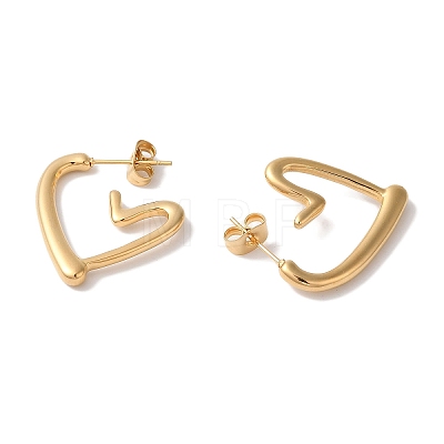 Heart Ion Plating(IP) 304 Stainless Steel Stud Earrings for Women EJEW-L287-027G-1
