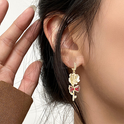 12Pcs Brass Huggie Hoop Earring Findings KK-CN0003-37-1