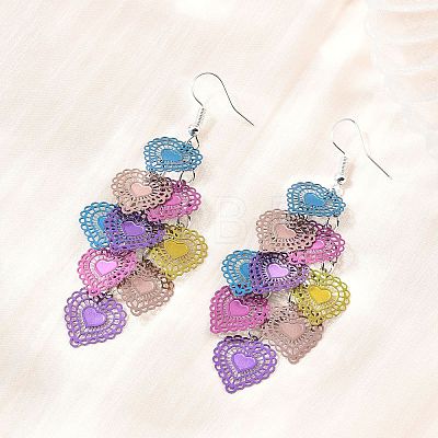 430 Stainless Steel Dangle Earrings EJEW-B157-01A-1