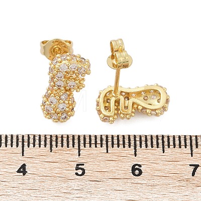 Brass Micro Pave Cubic Zirconia Stud Earrings EJEW-Z091-04G-F-1