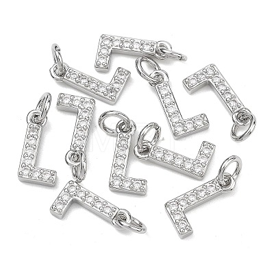 SHEGRACE Brass Micro Pave Clear Cubic Zirconia Pendants XGRQ29646-394P-L-1