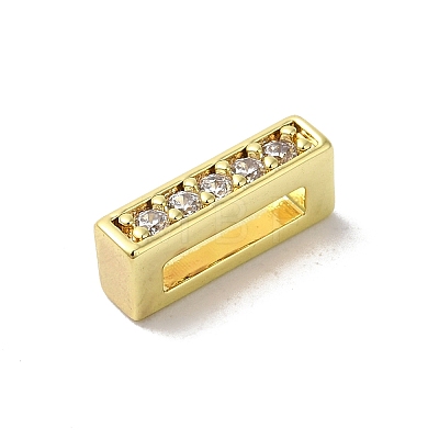 Brass Micro Pave Cubic Zirconia Beads KK-H487-25G-09-1