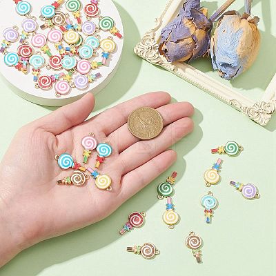 40Pcs 8 Styles Alloy Enamel Pendants ENAM-CJ0005-19-1