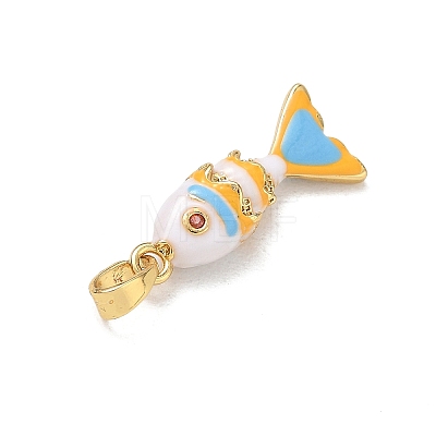 Brass Enamel Pendants RB-CBA2CEF-02G-01-1