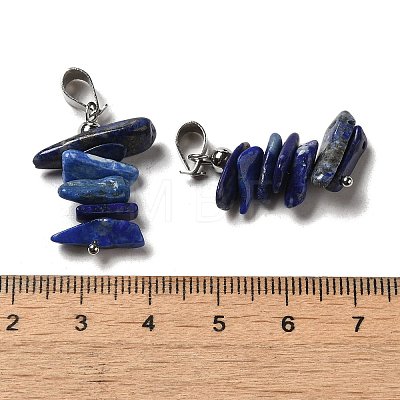 Natural Lapis Lazuli Chip Pendants G-H307-07P-12-1