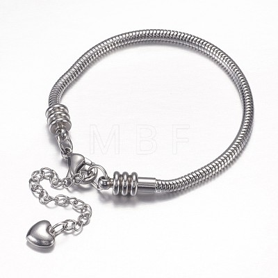 Tarnish Resistant 304 Stainless Steel European Snake Chains Bracelets X-STAS-J015-04-1