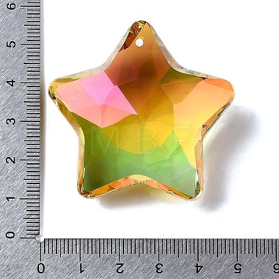Electroplated Glass Pendants X-GLAA-G122-05B-1