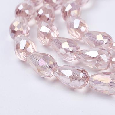 Electroplate Glass Beads Strands EGLA-D015-15x10mm-23-1