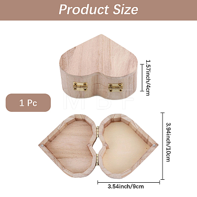 Heart Wood Jewelry Storage Boxes AJEW-CL0005-26-1