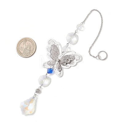Glass Teardrop Hanging Suncatchers HJEW-JM04755-01-1