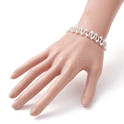 Imitated Pearl Acrylic & Glass Beaded Bracelets with 304 Stainless Steel Lobster Claw Clasps for Women BJEW-JB10199-02-1
