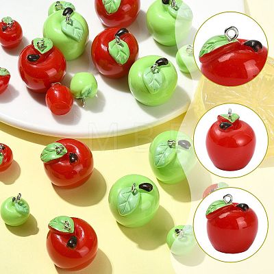 20Pcs 4 Styles Spray Painted Opaque Resin Pendants RESI-FS0002-42-1