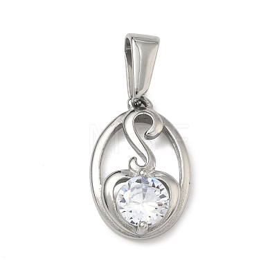 304 Stainless Steel Rhinestone Pendants STAS-A140-05A-P-1