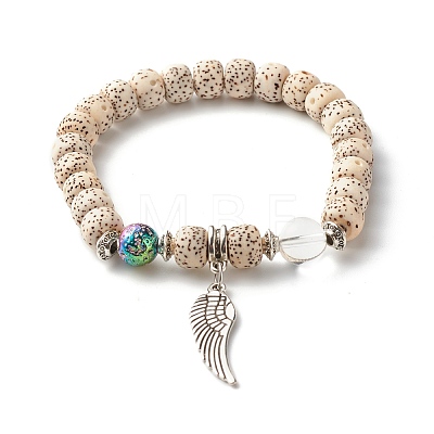 Round Bodhi Beads Stretch Bracelets Sets BJEW-JB07346-1