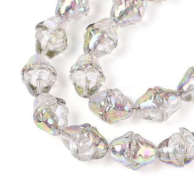 Electroplate Transparent Glass Beads Strands EGLA-N020-03H-1