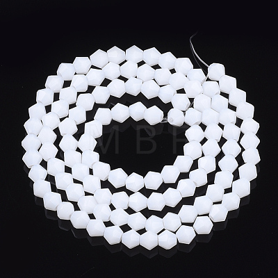 Opaque Solid Color Glass Beads Strands GLAA-Q080-4mm-B05-1