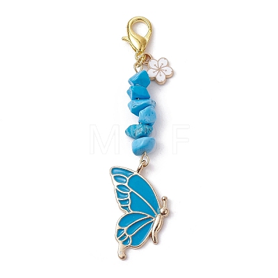 Butterfly Alloy Enamel Pendants Decoraiton HJEW-JM01637-04-1