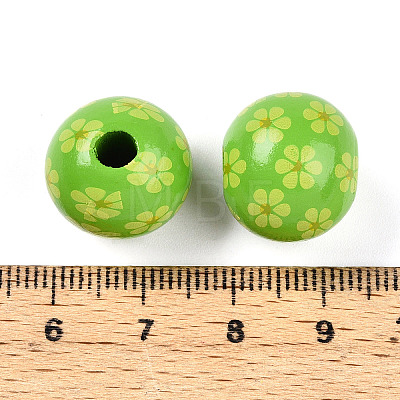 Easter Theme Printed Wood Beads WOOD-T032-22D-1