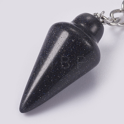Synthetic Blue Goldstone Keychain KEYC-P041-A09-1