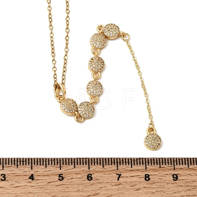 Brass Micro Pave Clear Cubic Zirconia Geometric Pendant Y Tassel Necklaces NJEW-P350-01A-G-1