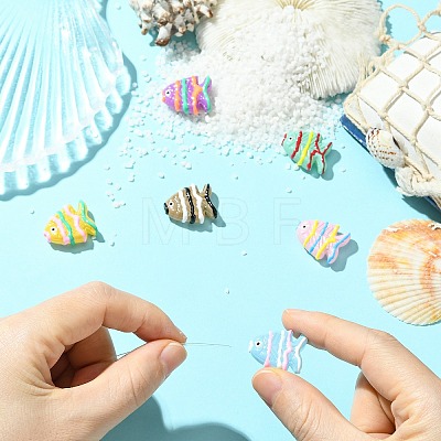 6Pcs 6 Colors Painted Glass Beads LAMP-CJ0002-93-1