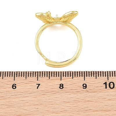 Brass Micro Pave Cubic Zirconia Adjustable Ring Components KK-CBAC351-04G-1