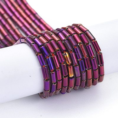 Electroplate Glass Beads Strands EGLA-K014-B-FP04-1