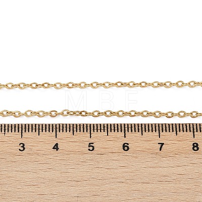 Ion Plating(IP) 304 Stainless Steel Cable Chain Necklaces NJEW-K090-01G-1