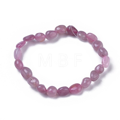 Natural Rose Quartz Bead Stretch Bracelets BJEW-K213-30-1