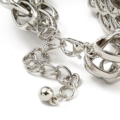 Iron Multi-strand Wide Bracelets for Women NJEW-K261-13P-1