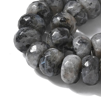 Faceted Natural Labradorite Rondelle Beads Strands G-K090-02-1