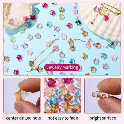 100Pcs Gradient Color Handmade Lampwork Beads DIY-SZ0010-51F-1