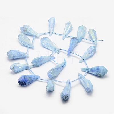 Electroplated Natural Quartz Crystal Beads Strands G-G890-A-04-1