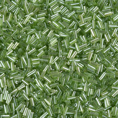 Transparent Colours Luster Glass Bugle Beads SEED-N005-001-A01-1