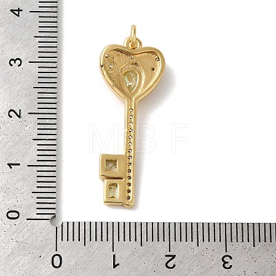 Rack Plating Brass Micro Pave Cubic Zirconia Pendants KK-U022-16A-02-1