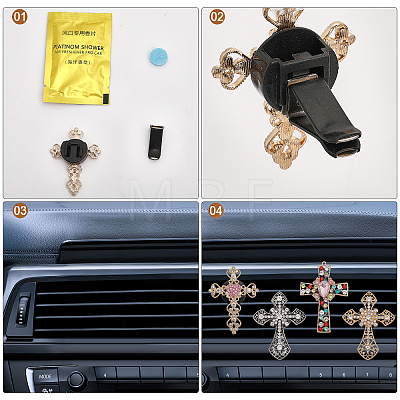 4 Sets 4 Style Zinc Alloy Auto Car Air Vent Perfume Clip FIND-CA0008-09-1