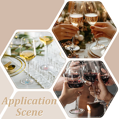 20Pcs 5 Colors Brass Wine Glass Charms AJEW-ME00020-1
