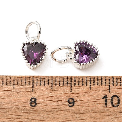 Brass Micro Pave Cubic Zirconia Pendants KK-H204-01S-03-1
