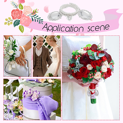 ABS Plastic Imitation Pearl Wedding Bouquet Picture Frame ALRI-NB0001-22-1