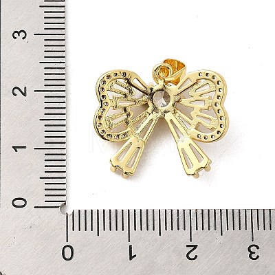 Rack Plating Brass Micro Pave Cubic Zirconia Pendants KK-P241-34G-1