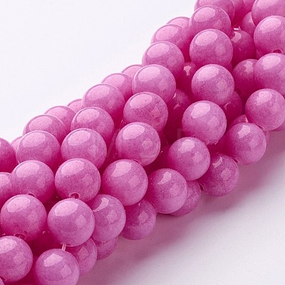 Natural Mashan Jade Round Beads Strands G-D263-8mm-XS30-1