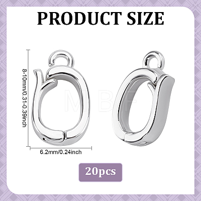 20Pcs Brass Fold Over Clasps KK-ME0004-12S-1